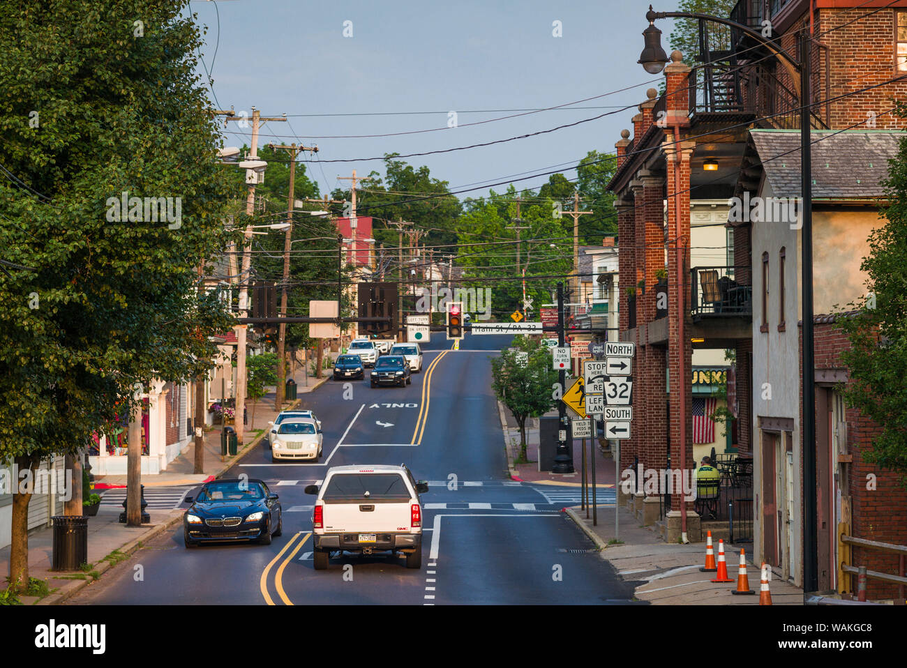 USA, Pennsylvania, New Hope. downtown traffic Stock Photo - Alamy