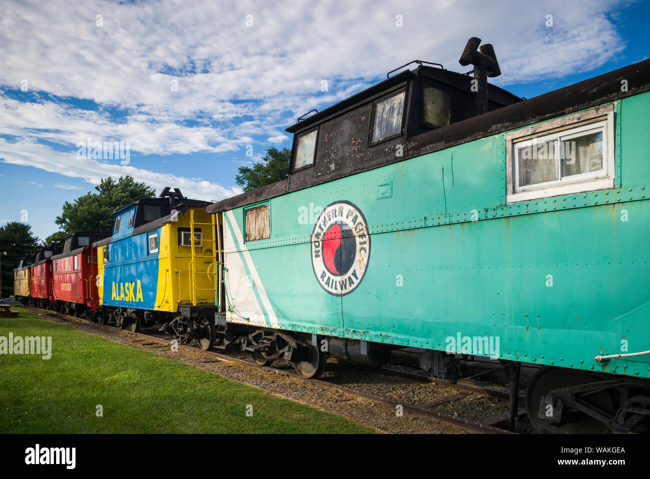 USA, Pennsylvania, Ronks. Red Caboose Motel, lodging in old train