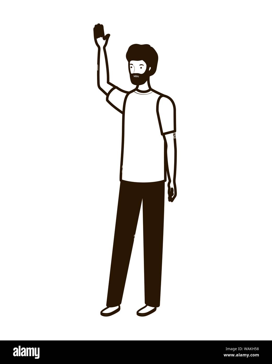 silhouette of man standing on white background Stock Vector Image & Art ...