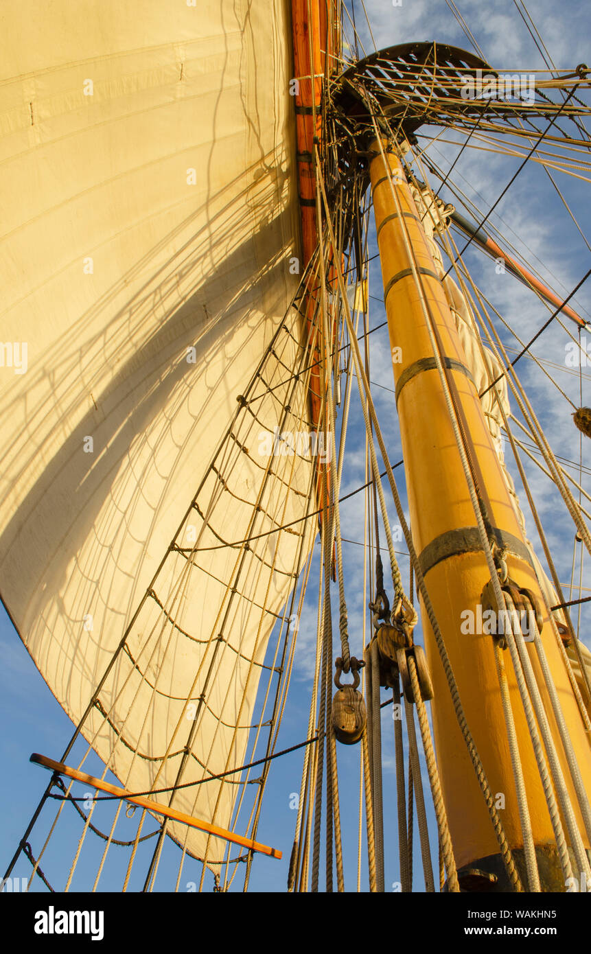 Mast rigging and sails of Hawaiian Chieftain, a Square Topsail Ketch ...