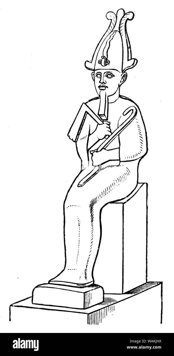 Osiris (Berlin), Egyptian god of the afterlife, rebirth and the Nile, ,  (encyclopedia, 1888) Stock Photo