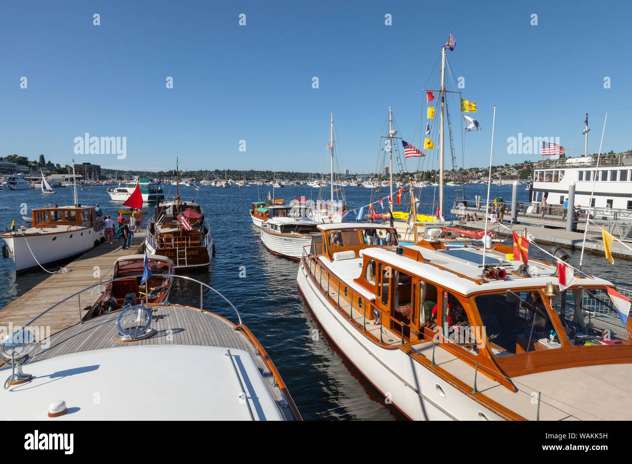 Wooden Boat Festival, July 4th Celebration. South Lake Union, Seattle, Washington State, USA Stock Photo