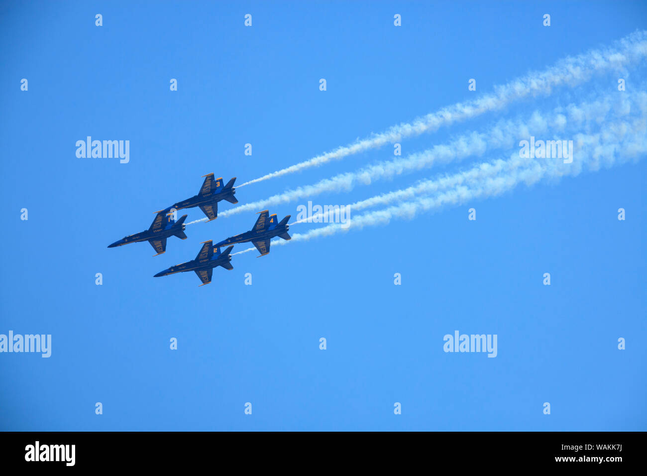 U.S. Naval airshow Blue Angels, Lake Washington, Seafair Celebration, Seattle, Washington State, USA Stock Photo