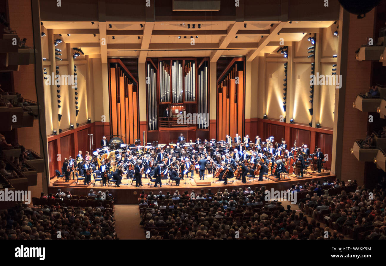 Seattle Symphony performing at Benaroya Hall, Seattle, Washington State, USA (Editorial Use Only) Stock Photo