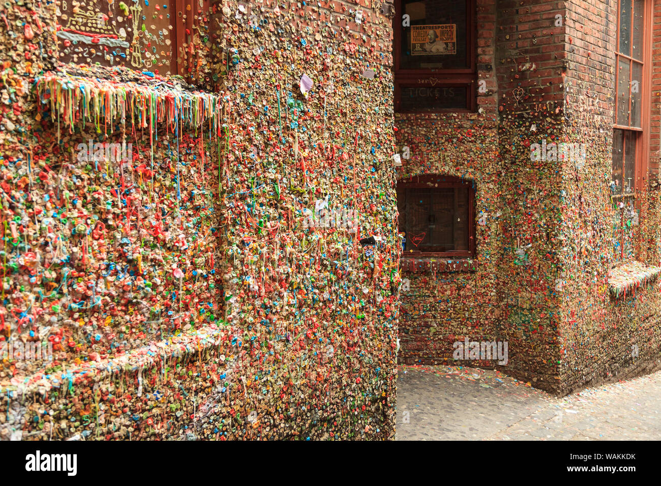 Gum Wall, near Pike Place Public Market, Seattle, Washington State Stock Photo
