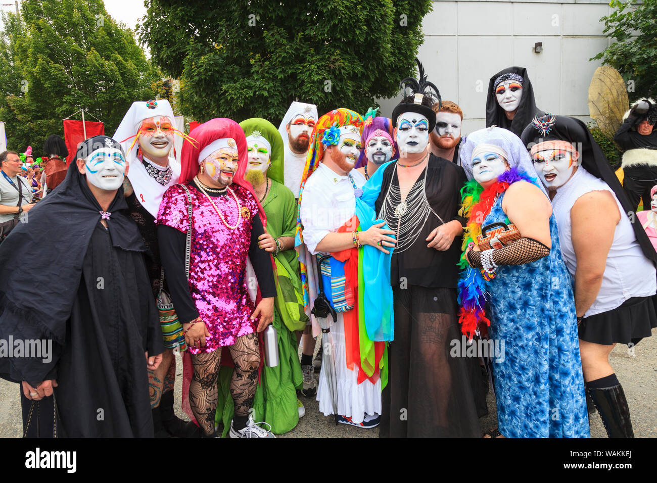 Fremont Solstice Annual Parade, Seattle, Washington State. The 'Sisters of Perpetual Indulgence'. (Editorial Use Only) Stock Photo