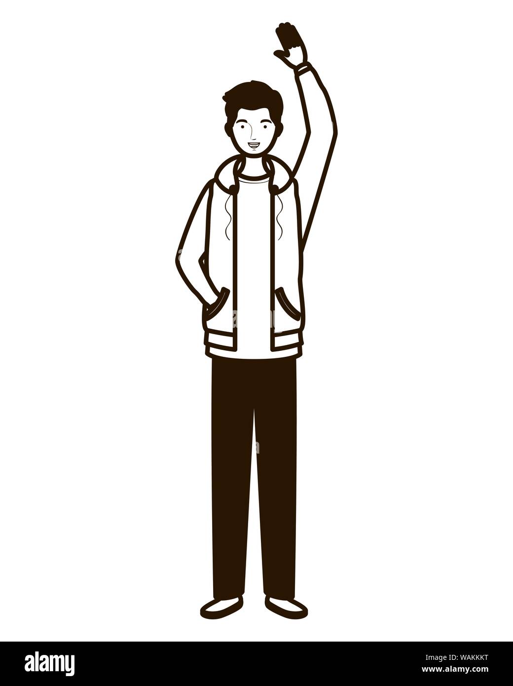 silhouette of man standing on white background Stock Vector Image & Art ...