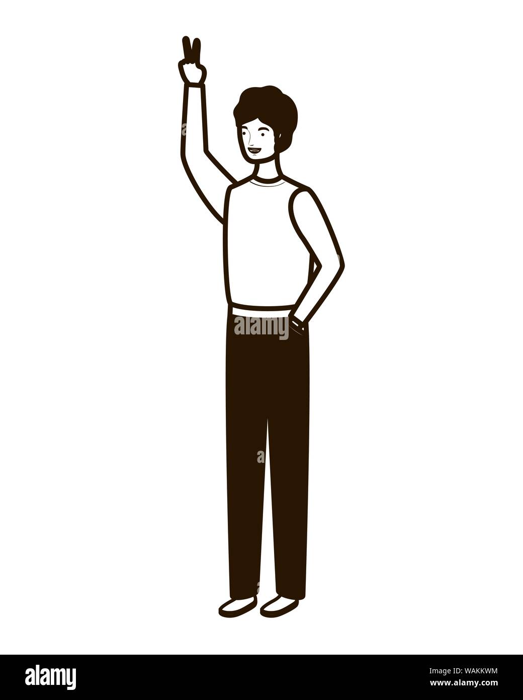 silhouette of man standing on white background Stock Vector Image & Art ...