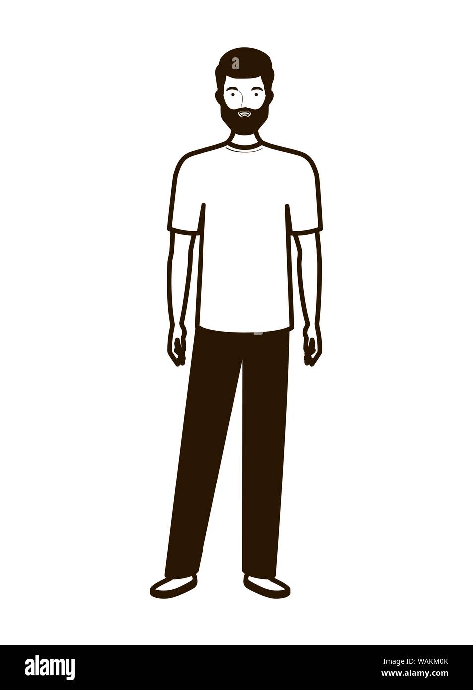 silhouette of man standing on white background Stock Vector Image & Art ...