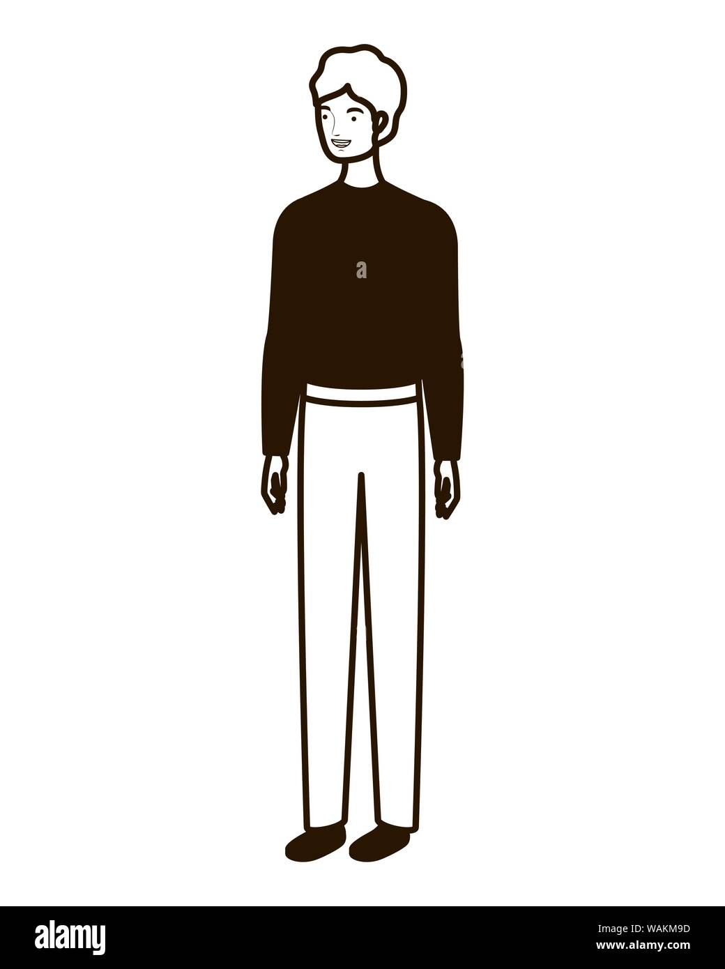silhouette of man standing on white background Stock Vector Image & Art ...