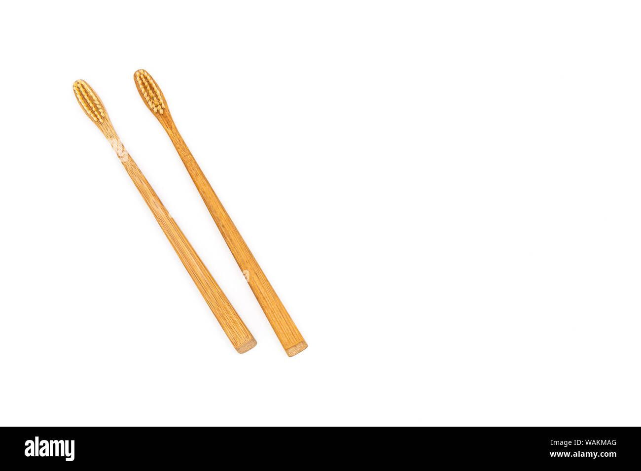 Close up bamboo toothbrush on white background Stock Photo - Alamy