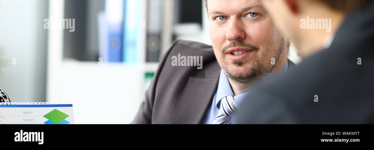 Two businessman one on one meeting Stock Photo