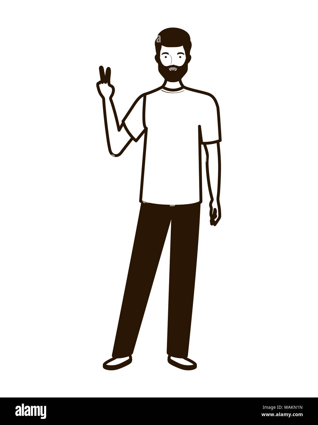 silhouette of man standing on white background Stock Vector Image & Art ...