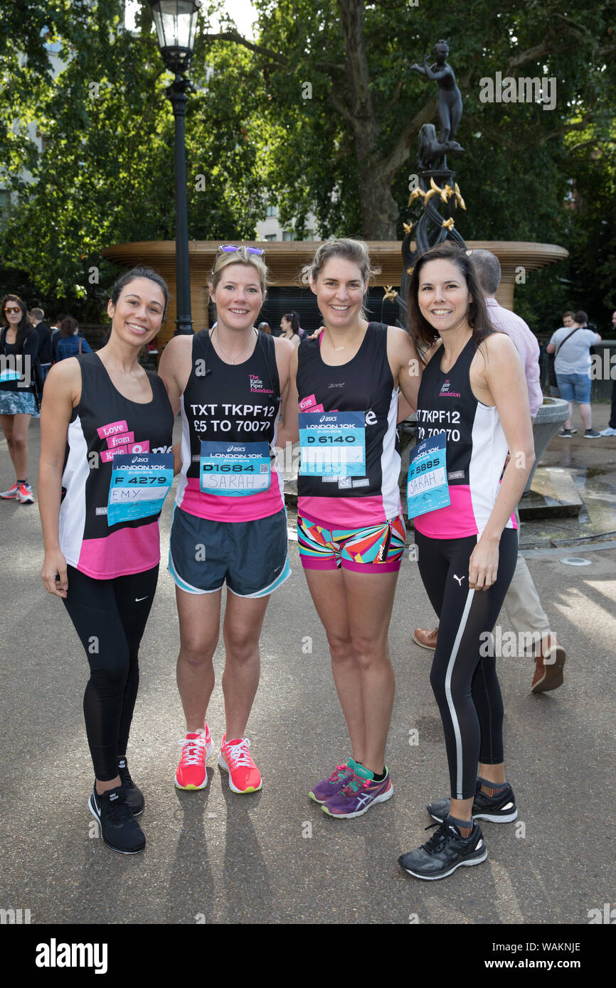 Katie Piper runs The ASICS London 10K alongside other charity supporters to  raise money for The Katie Piper Foundation  (www.katiepiperfoundation.org.uk) Featuring: Katie Piper Foundation Runners  Emy, Sarah, Sydnie and Sarah Where: London,