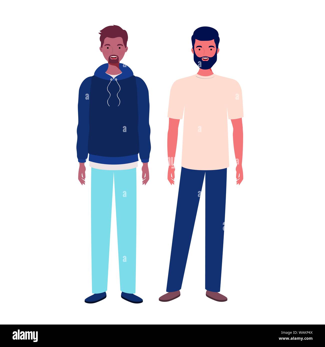 young men standing on white background Stock Vector Image & Art - Alamy
