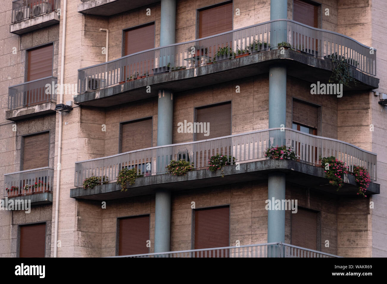 multiple windows divided by column Stock Photo