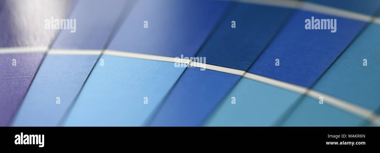 Test printing samples blue shades selection Stock Photo - Alamy