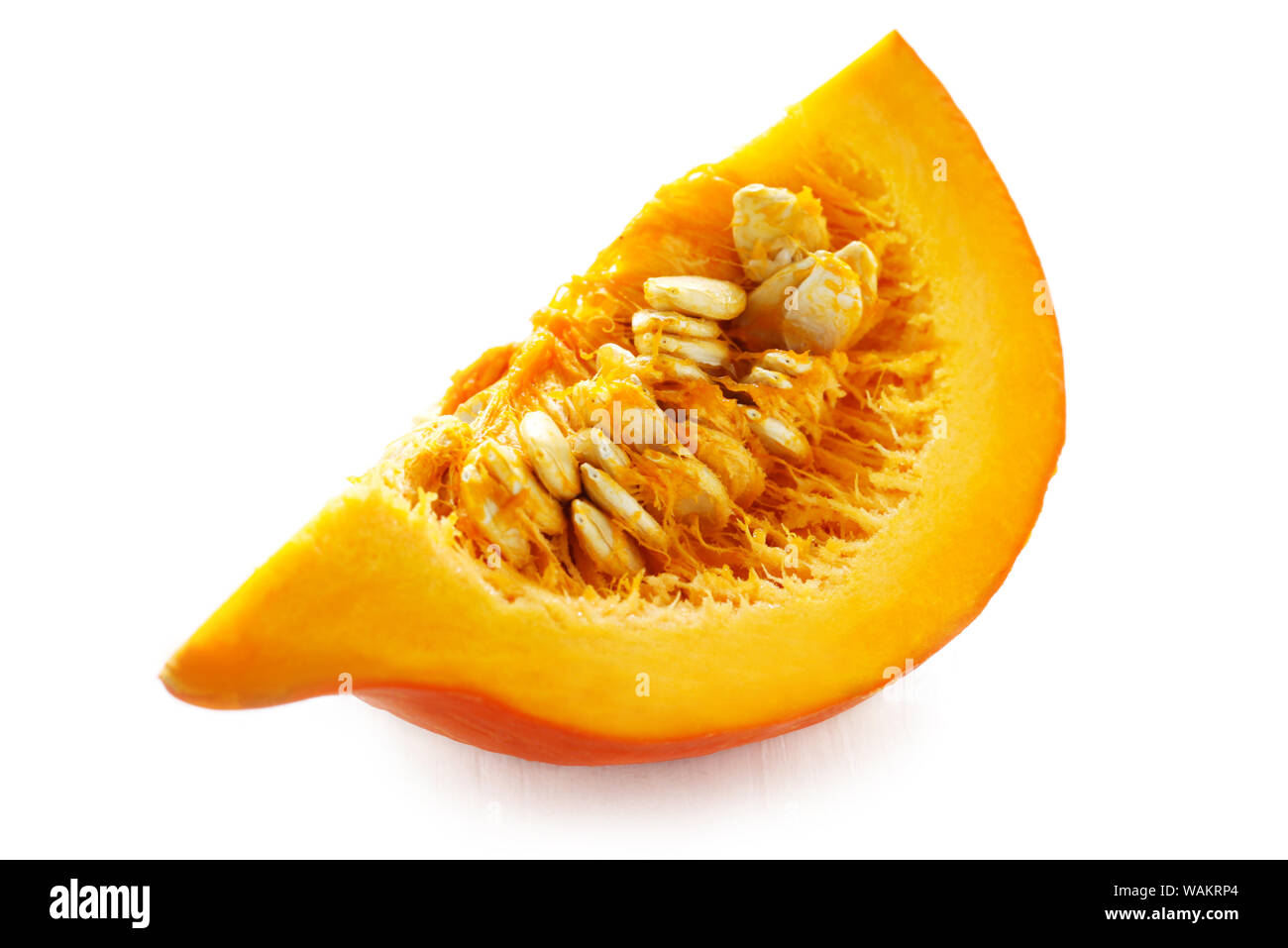 Slice Of Hokkaido Pumpkin Isolated On White Stock Photo - Alamy