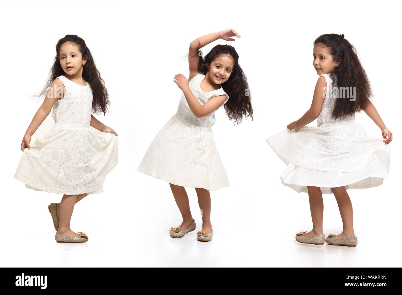 Multiple image of a girl dancing Stock Photo