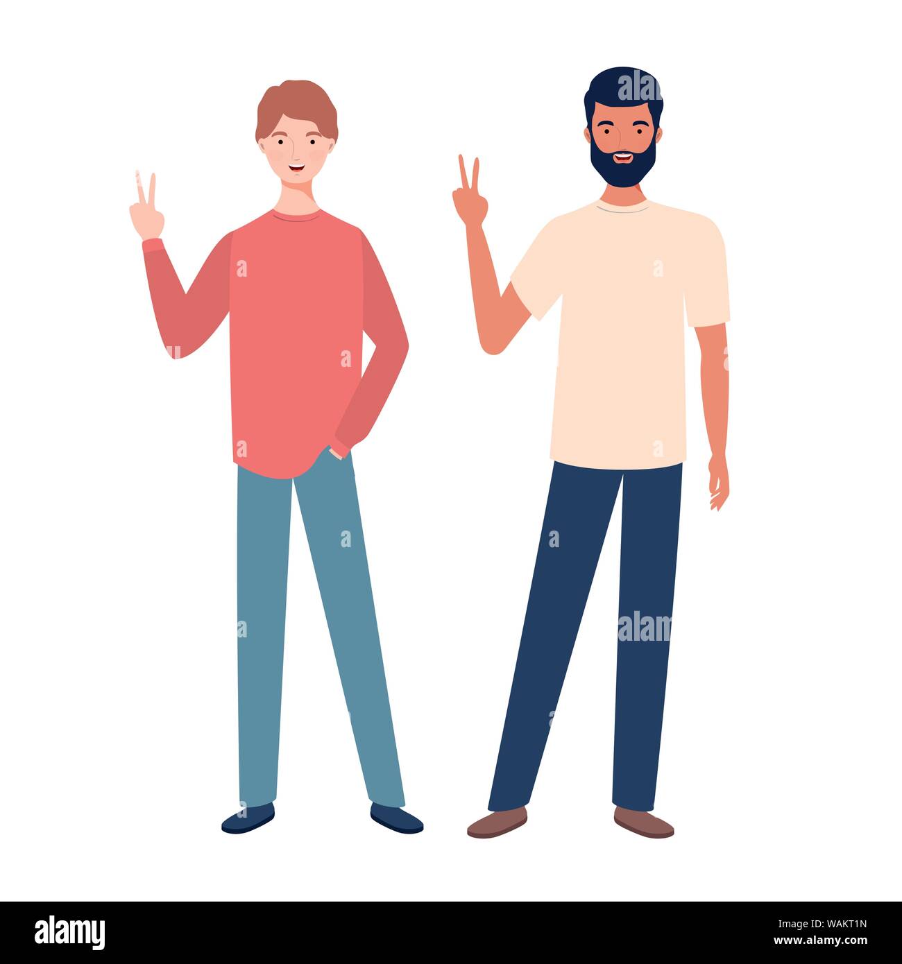 young men standing on white background Stock Vector Image & Art - Alamy