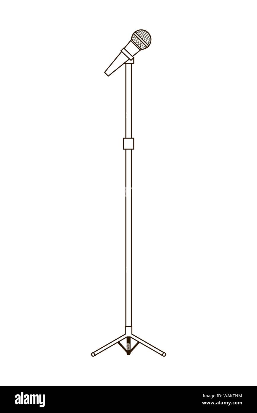 microphone with stand on white background Stock Vector Image & Art - Alamy