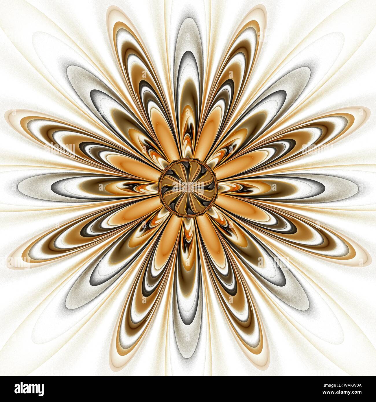 Beautiful Symmetrical Fractal Flower Digital Artwork For Creative