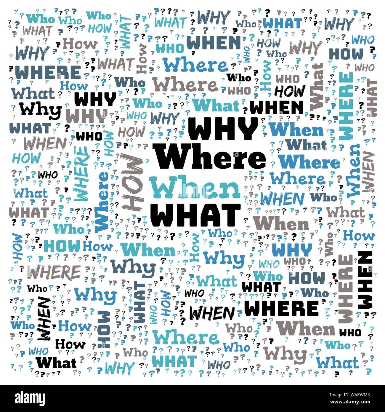 What when where who why hi-res stock photography and images - Alamy