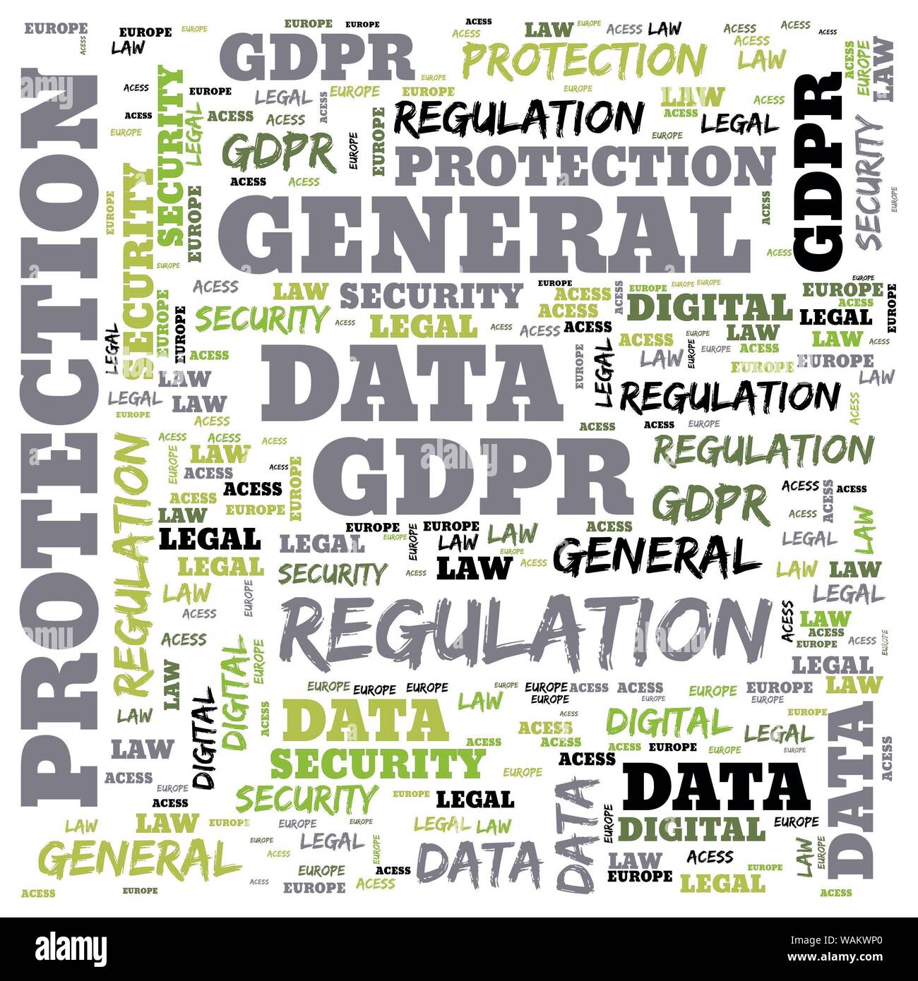 General Data Protection Regulation, GDPR, word cloud concept security ...