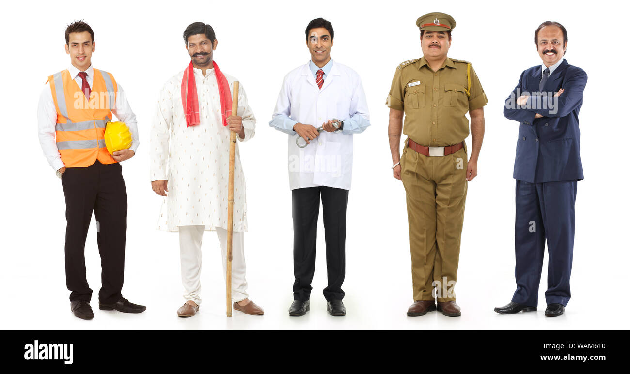Group of professionals with different occupations Stock Photo
