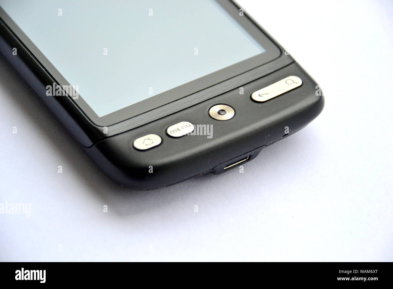 Mobile phone with clipping path touch Stock Photo