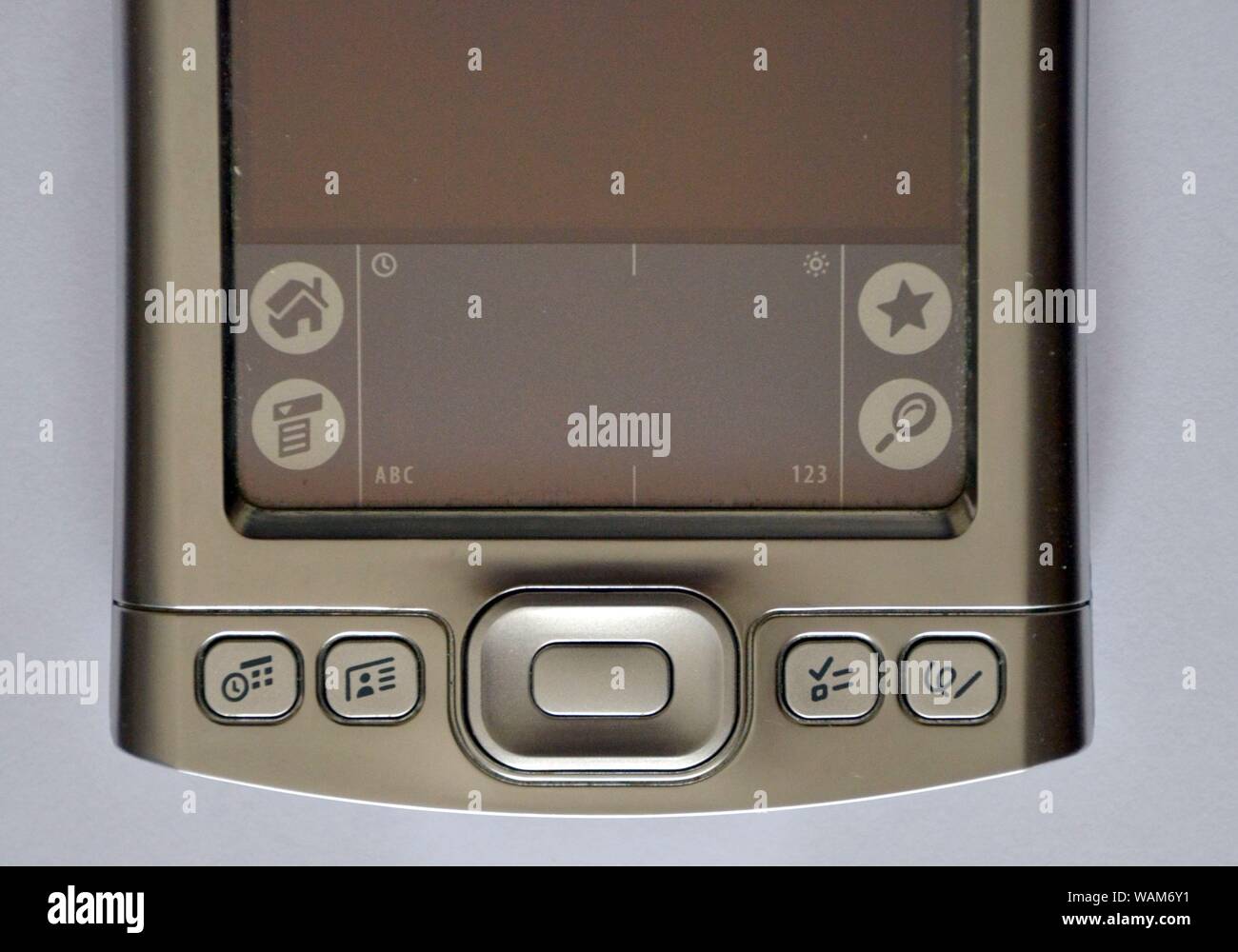 Palm pilot closeup PDA macro Stock Photo Alamy