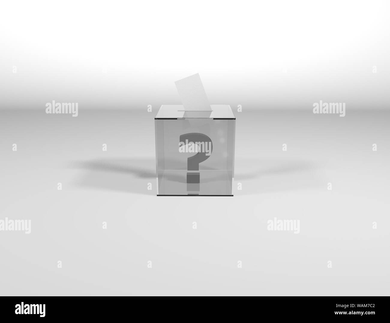 3D Rendering ballot box with question mark inside Stock Photo Alamy