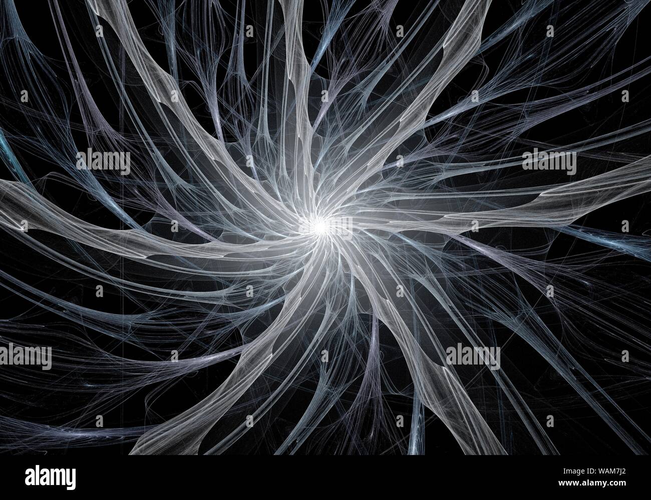 Abstract digital fractal spiral art on the black background Stock Photo ...