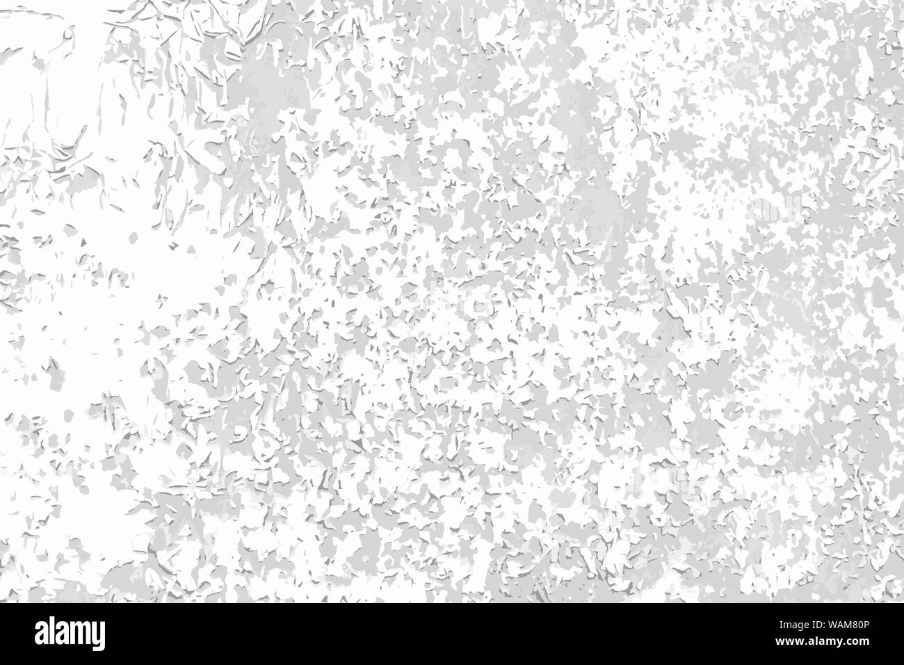 Old cracked painted wall vector black and white texture background template for overlay artwork. Stock Vector