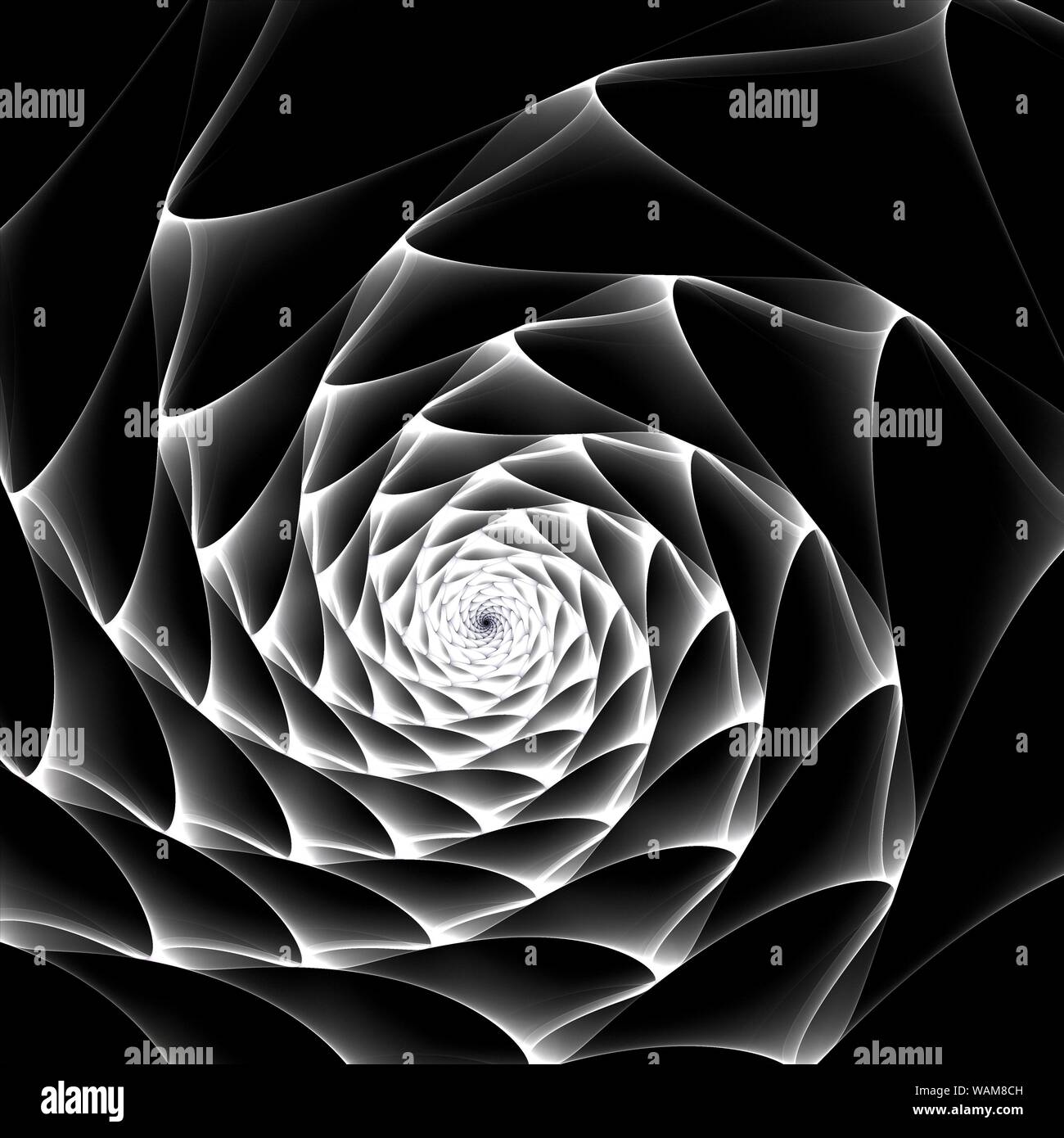 Abstract digital fractal spiral art on the black background Stock Photo ...