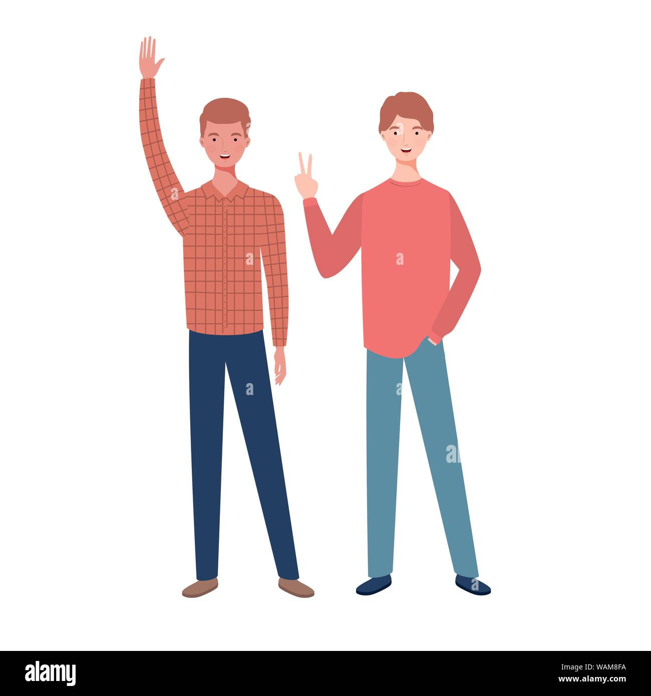 young men standing on white background Stock Vector Image & Art - Alamy