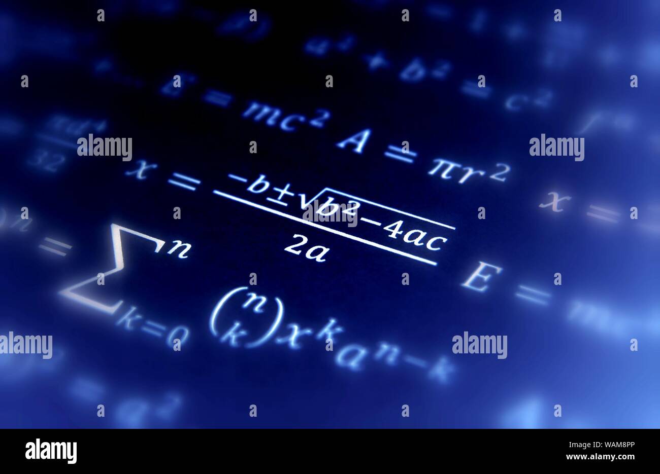Math geometry background with formulas Stock Photo - Alamy