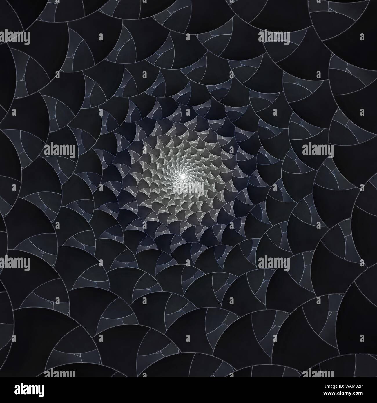 Abstract digital fractal spiral art on the black background Stock Photo ...