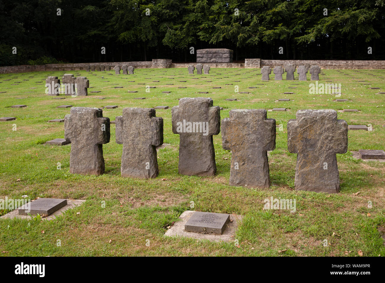 war cemetery Vossenack near Huertgenwald, war graves, North Rhine-Westphalia, Germany.  Kriegsgraeberstaette Vossenack bei Huertgenwald, Nordrhein-Wes Stock Photo