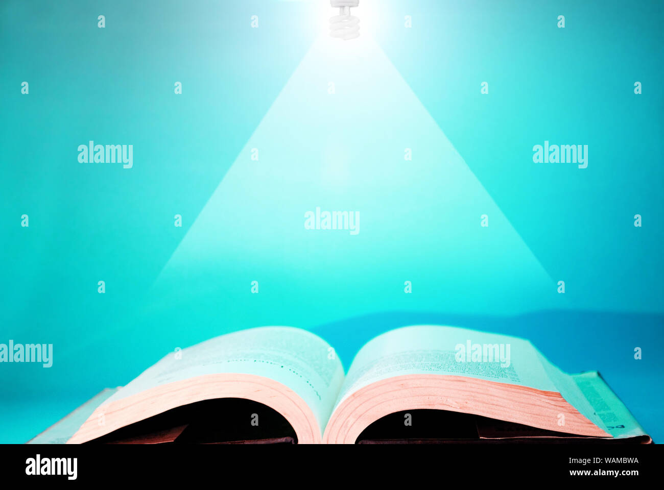 Hanging light on book Stock Photo Alamy