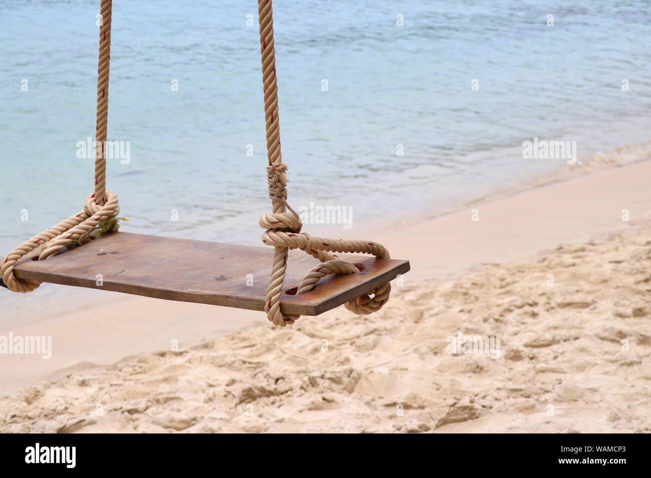 Swings on the beach. Swing hanging on the beach side Stock Photo Alamy