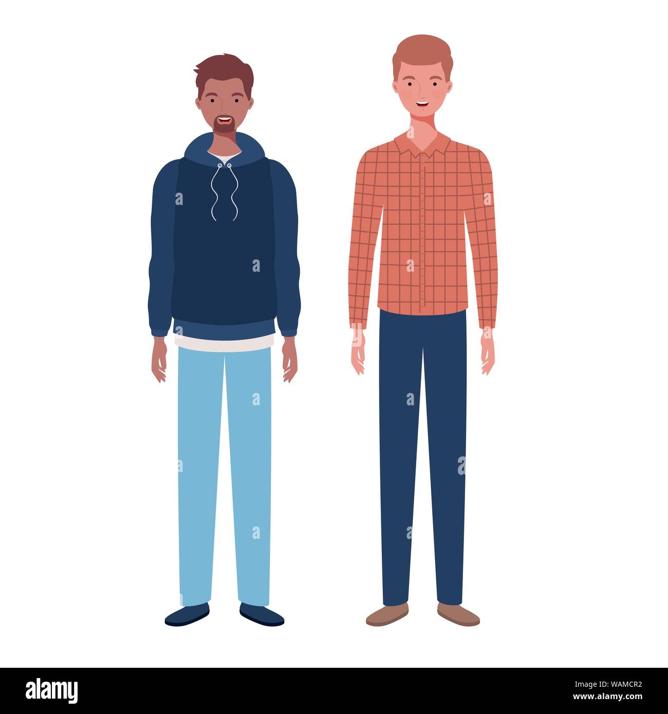 young men standing on white background Stock Vector Image & Art - Alamy