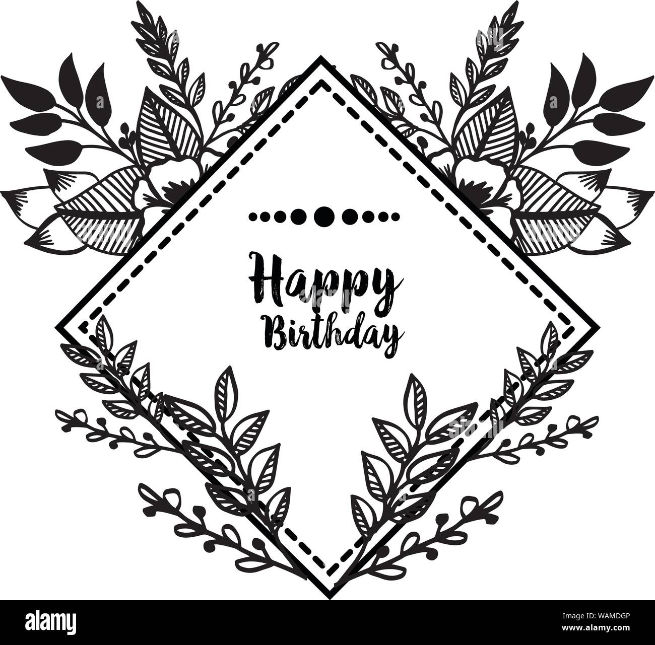 home delivery Belongs Credentials Template decoration of wreath frame, color black white, design celebration  card happy birthday. Vector illustration Stock Vector Image & Art - Alamy