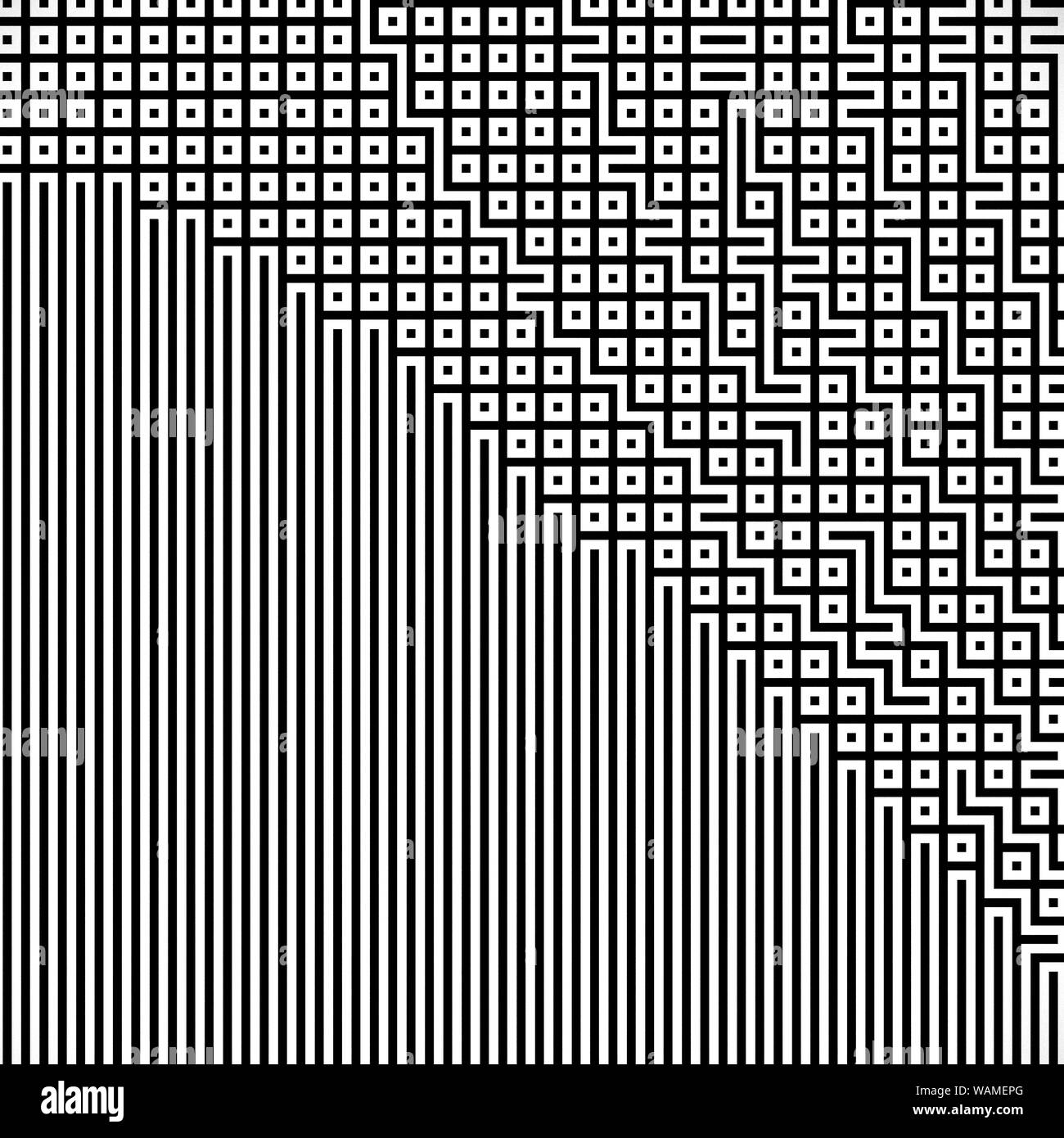 Fractal black line intersecting abstract maze / labyrinth Stock Photo ...