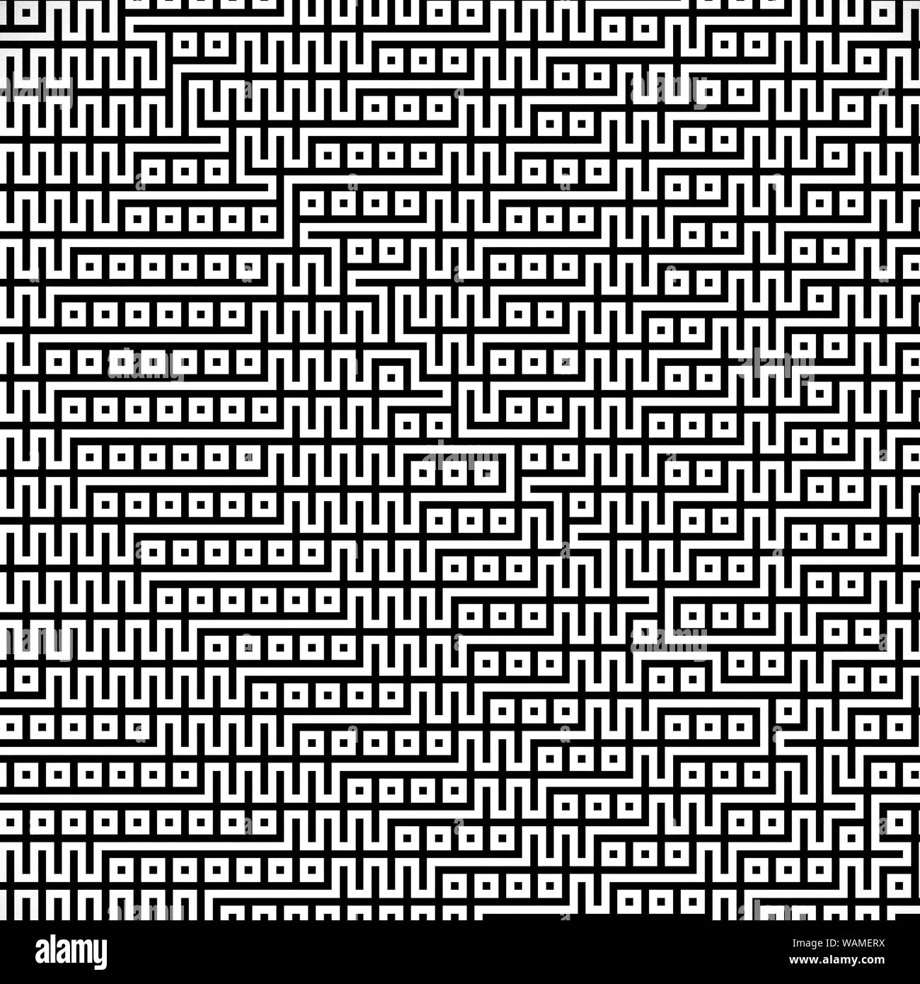 Fractal black line intersecting abstract maze / labyrinth Stock Photo ...