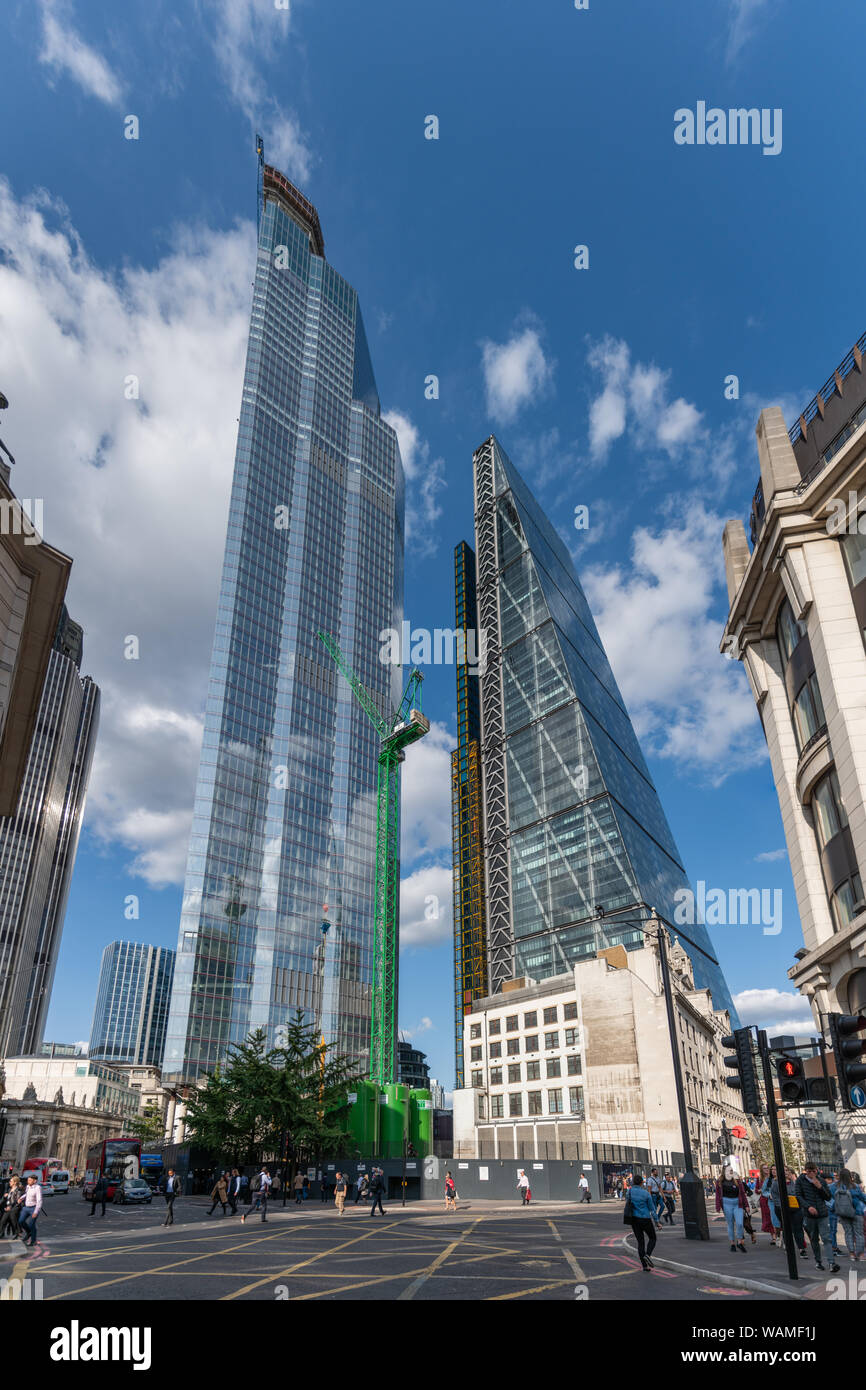 Twentytwo (22) Bishopsgate and Leadenhall Building, aka The Cheesegrater, London Stock Photo