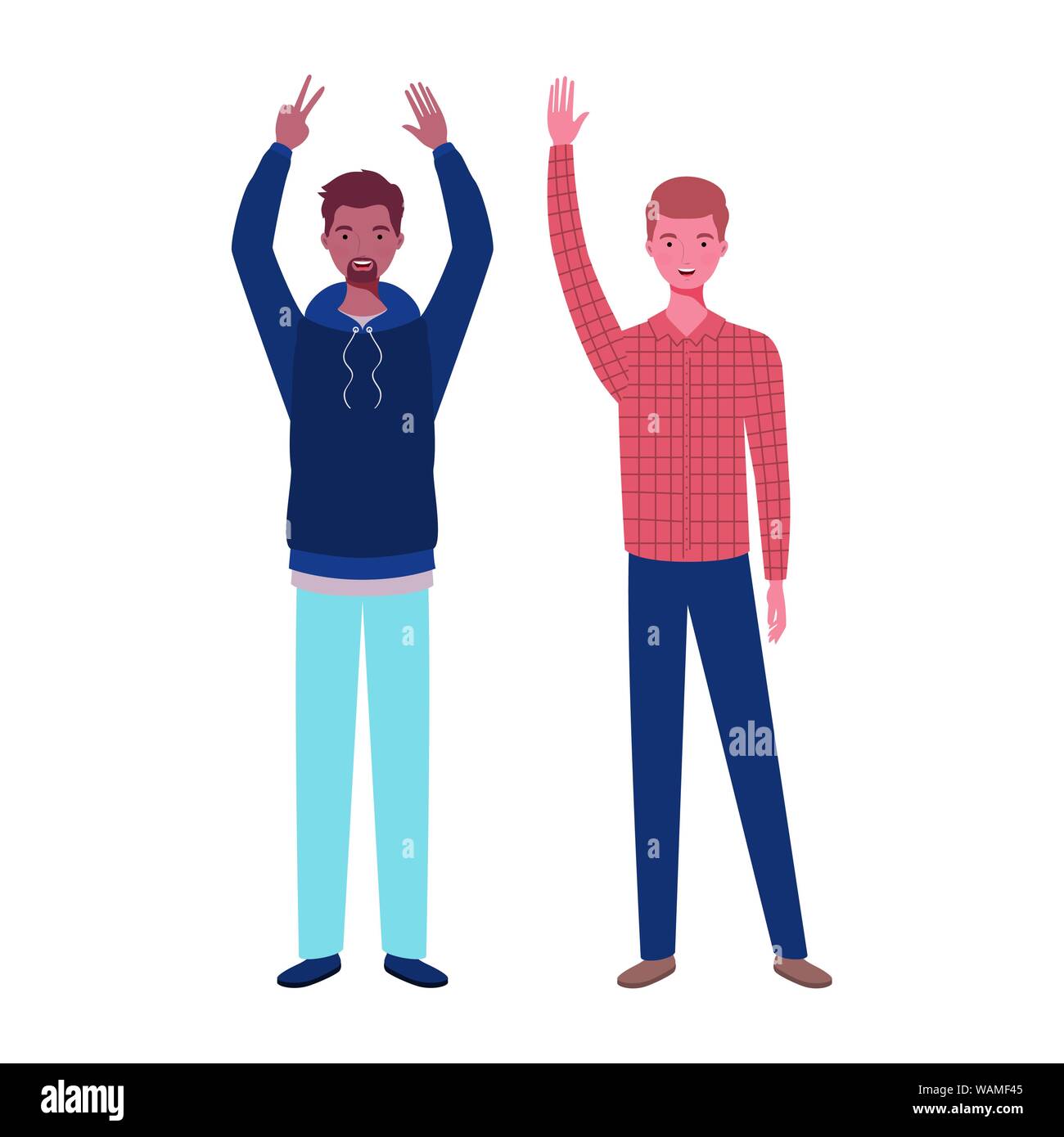 young men standing on white background Stock Vector Image & Art - Alamy
