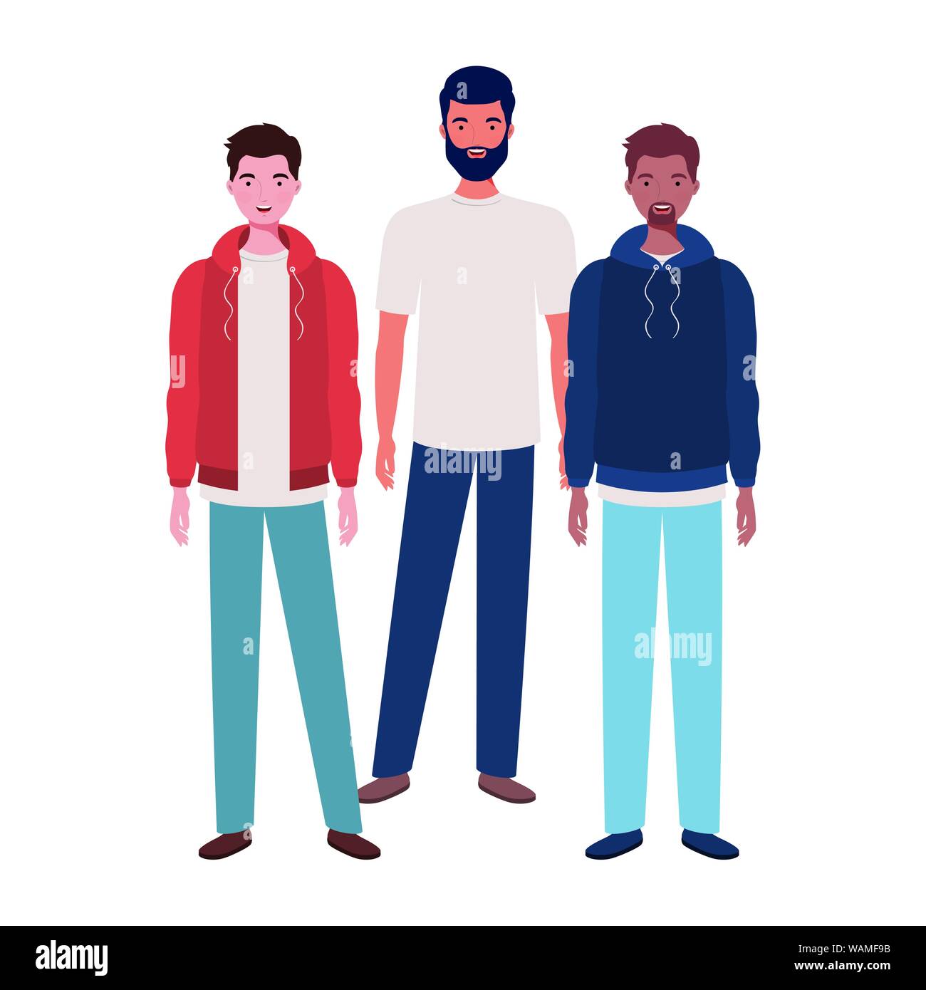 young men standing on white background Stock Vector Image & Art - Alamy