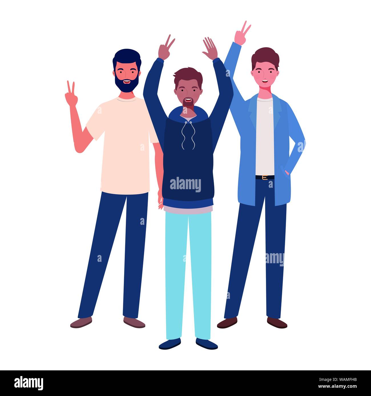 young men standing on white background Stock Vector Image & Art - Alamy