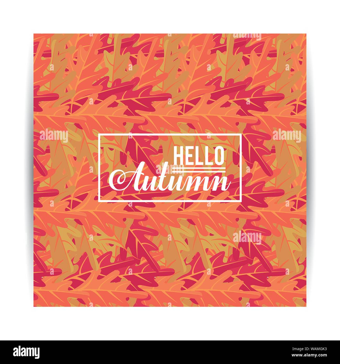 Hello autumn card with leaves cartoons Stock Vector Image & Art - Alamy